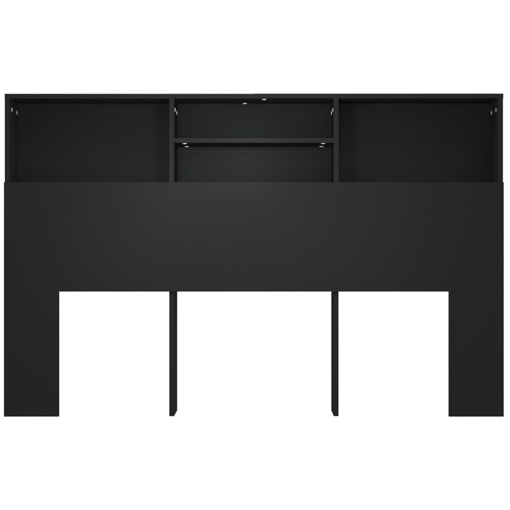 Headboard Cabinet Black 160x19x103.5 cm