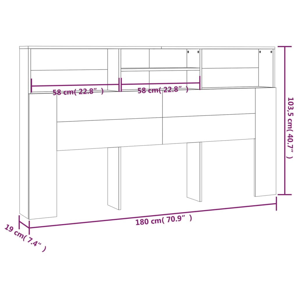 Headboard Cabinet 80X9X03.5 Cm