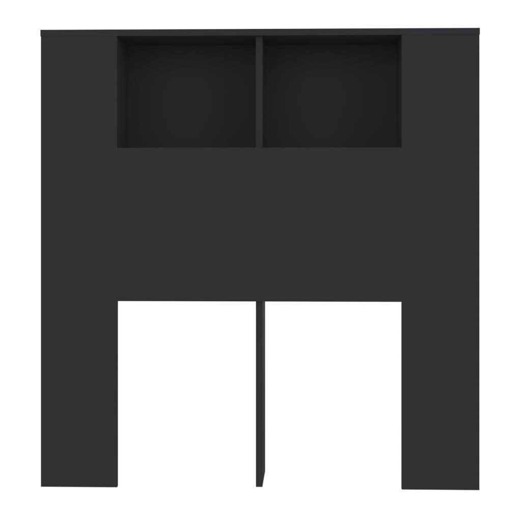 Headboard Cabinet Black 100X18.5X104.5 Cm