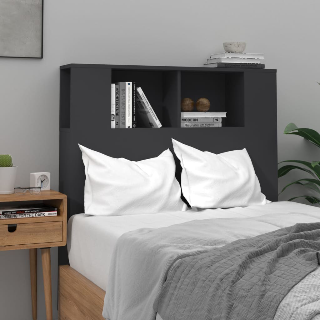 Headboard Cabinet Black 100X18.5X104.5 Cm