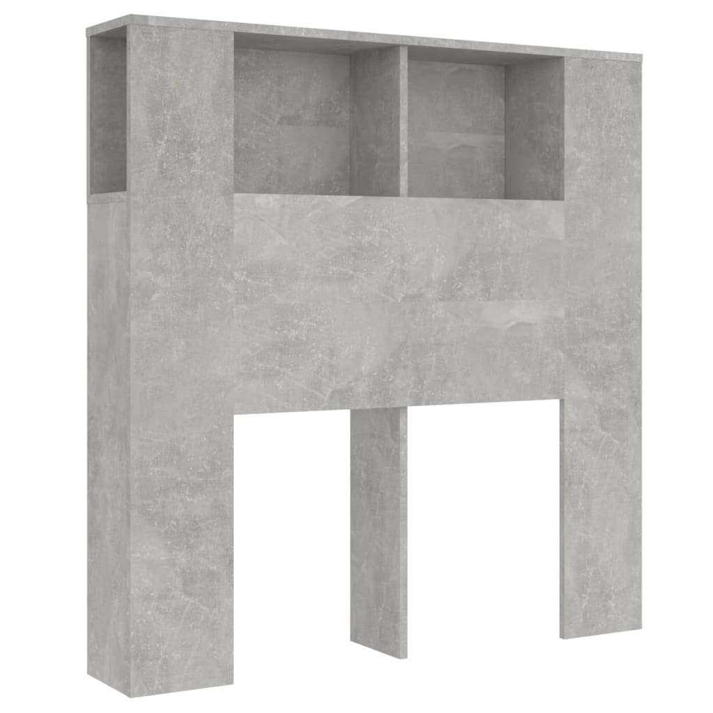 Headboard Cabinet Concrete Grey 100x18.5x104.5 cm