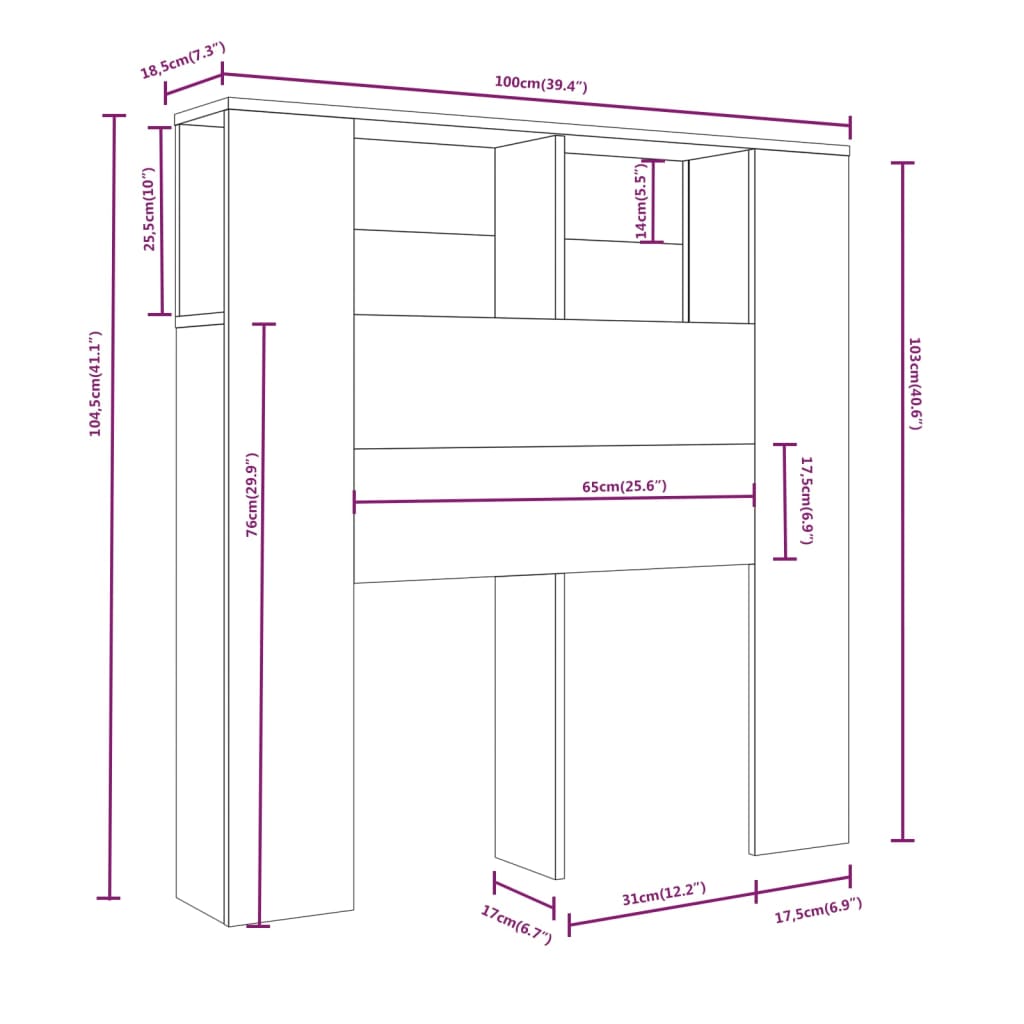 Headboard Cabinet 00X8.5X04.5 Cm