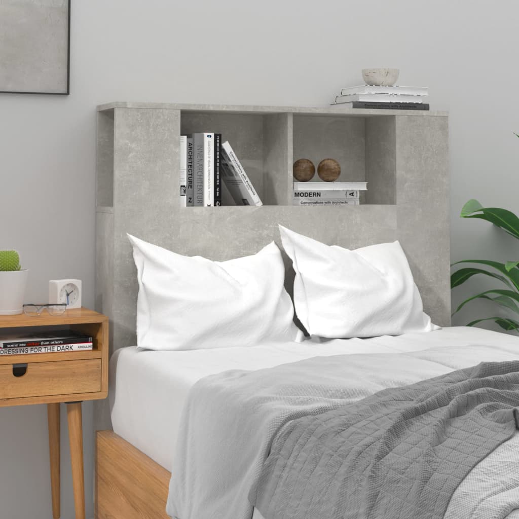 Headboard Cabinet Concrete Grey 100x18.5x104.5 cm