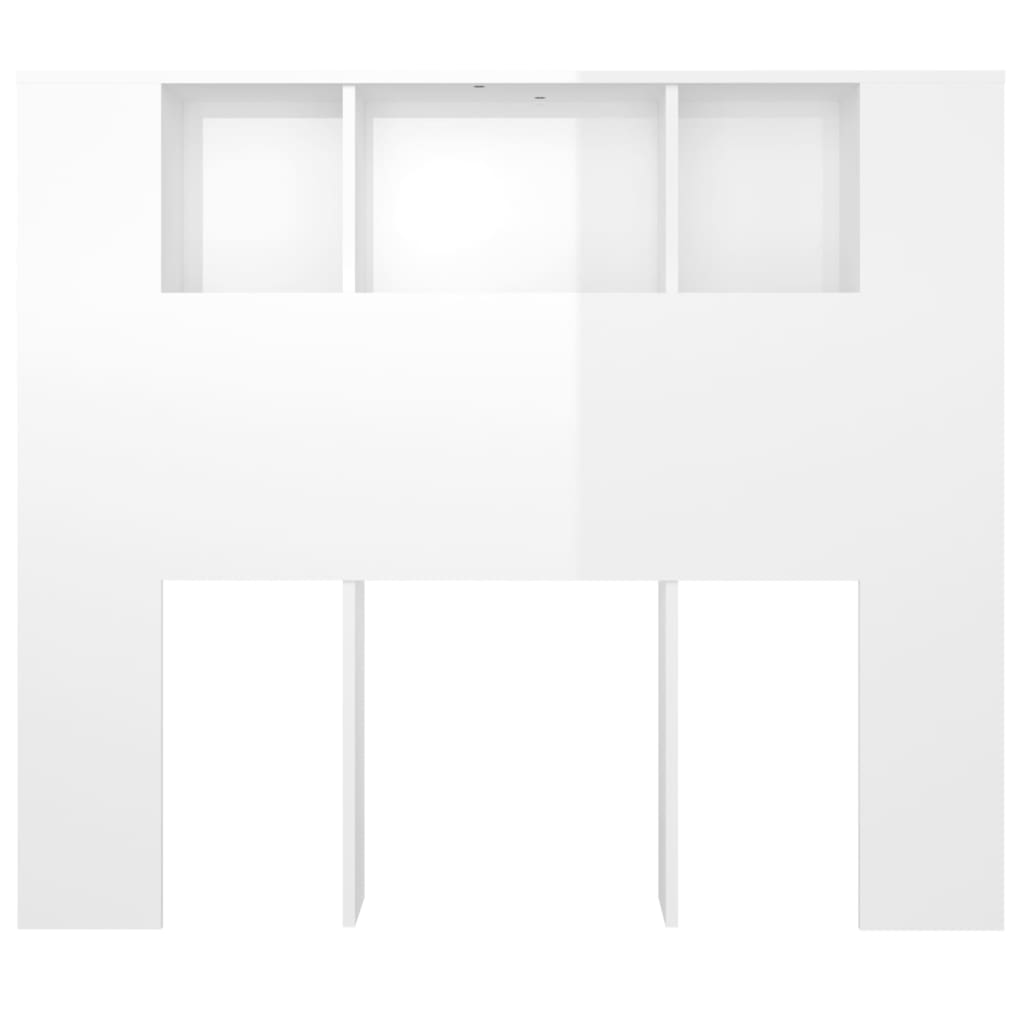 Headboard Cabinet High Gloss White 120x18.5x102.5 cm