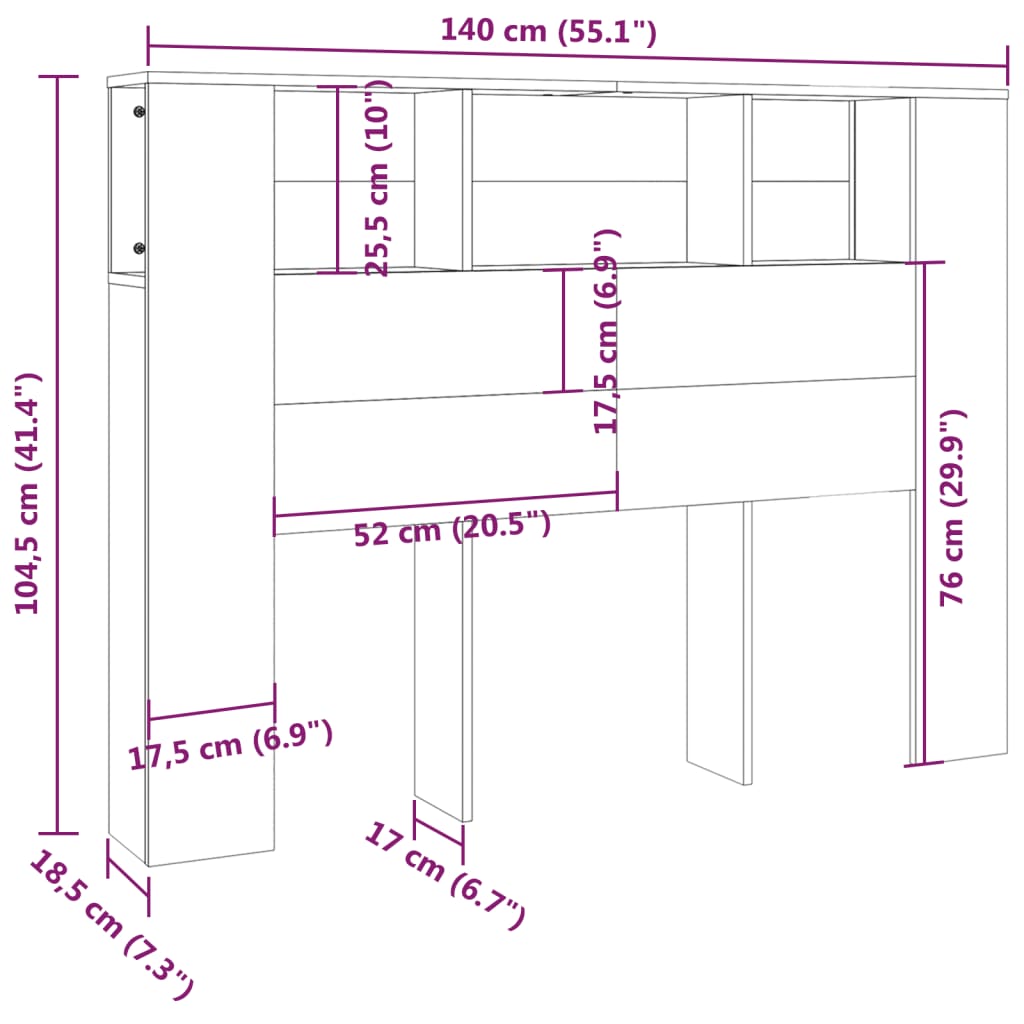 Headboard Cabinet 40X8.5X04.5 Cm