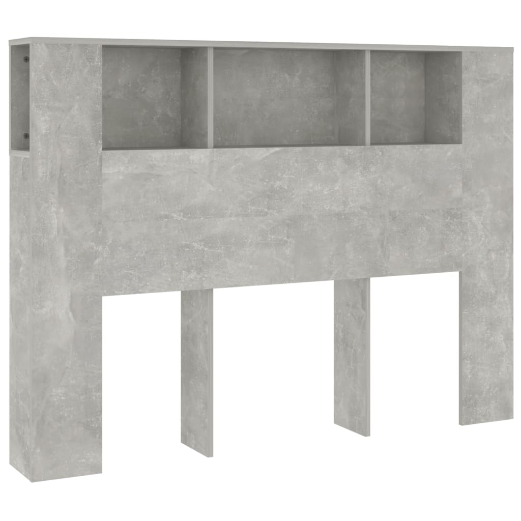 Headboard Cabinet Concrete Grey 140x18.5x104.5 cm