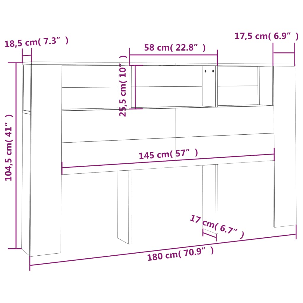 Headboard Cabinet 80X8.5X04.5 Cm