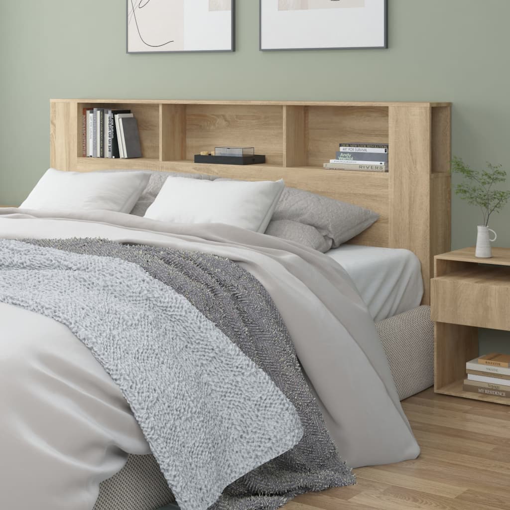 Headboard Cabinet Grey Sonoma 200X18.5X104.5 Cm