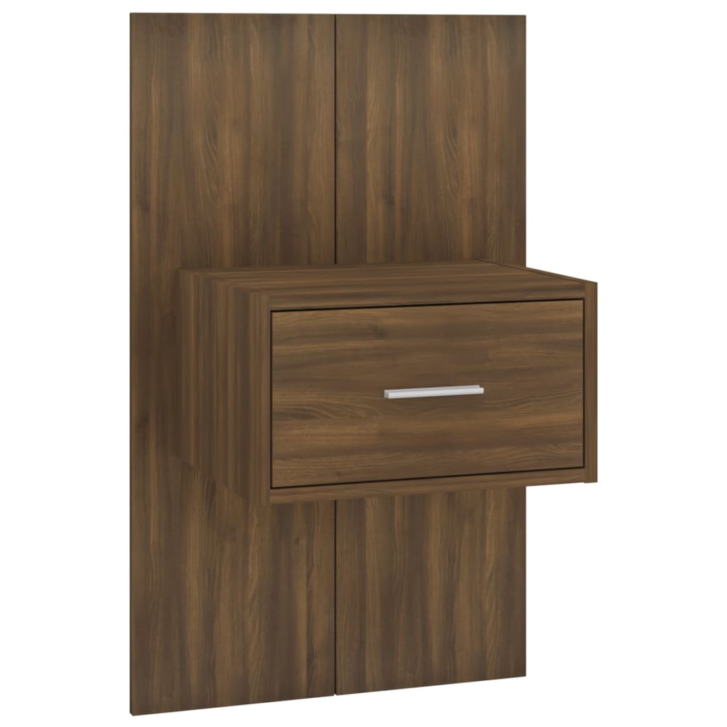 Wall-mounted Bedside Cabinets 2 pcs Brown Oak