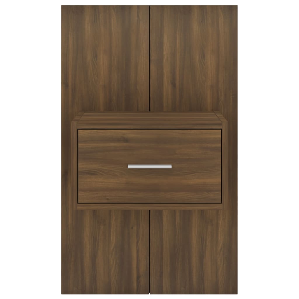 Wall-mounted Bedside Cabinets 2 pcs Brown Oak