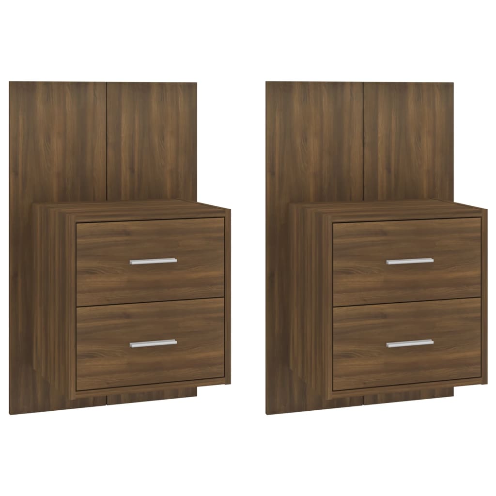 Wall-mounted Bedside Cabinets 2 pcs Brown Oak