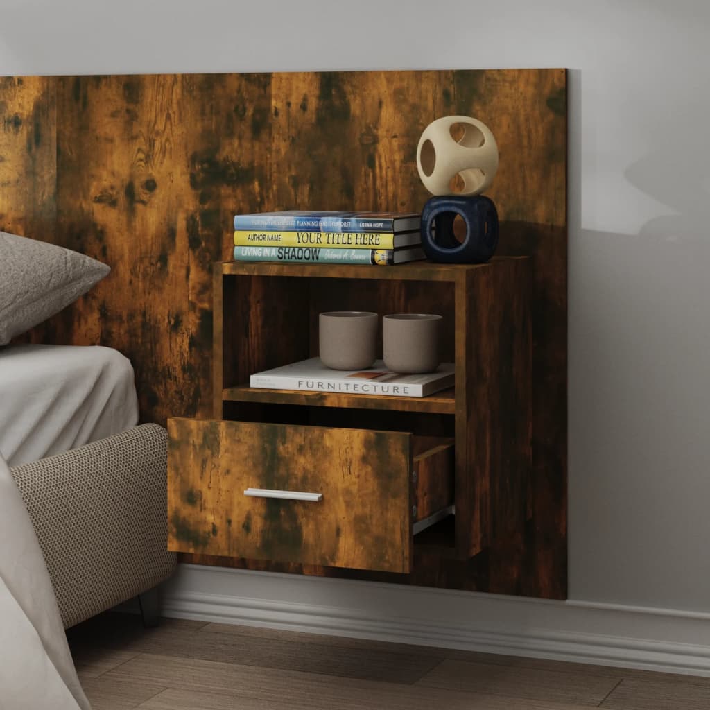 Wall-mounted Bedside Cabinets 2 pcs Smoked Oak