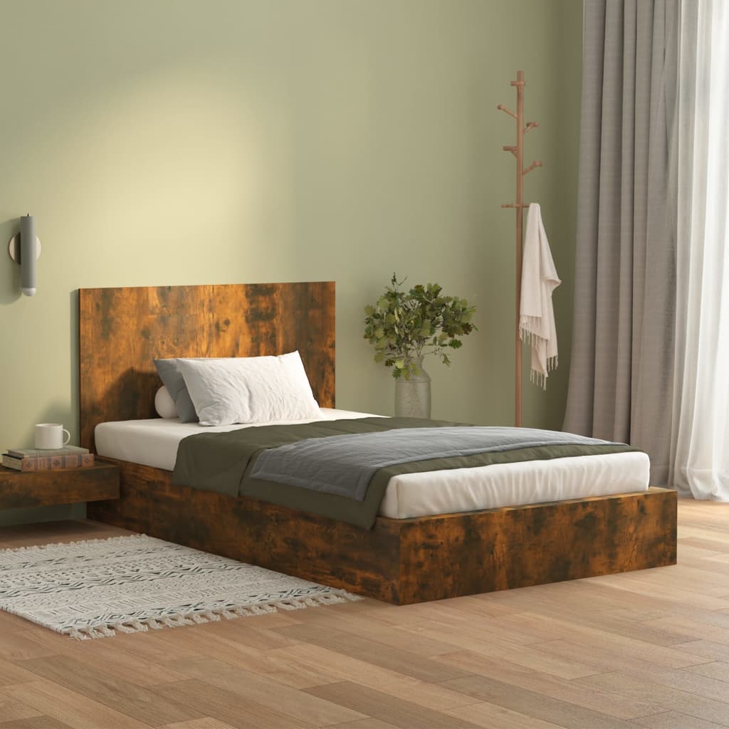 Bed Headboard Smoked Oak 120x1.5x80 cm Engineered Wood