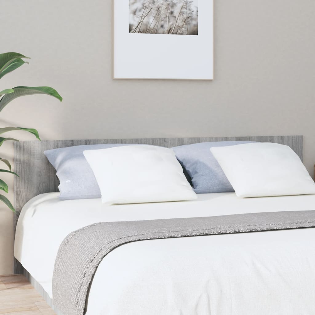 Bed Headboard Concrete Grey 200X1.5X80 Cm Engineered Wood