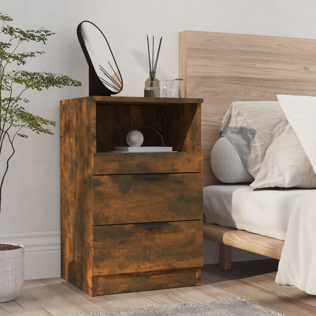 Bedside Cabinets Pcs Engineered Wood