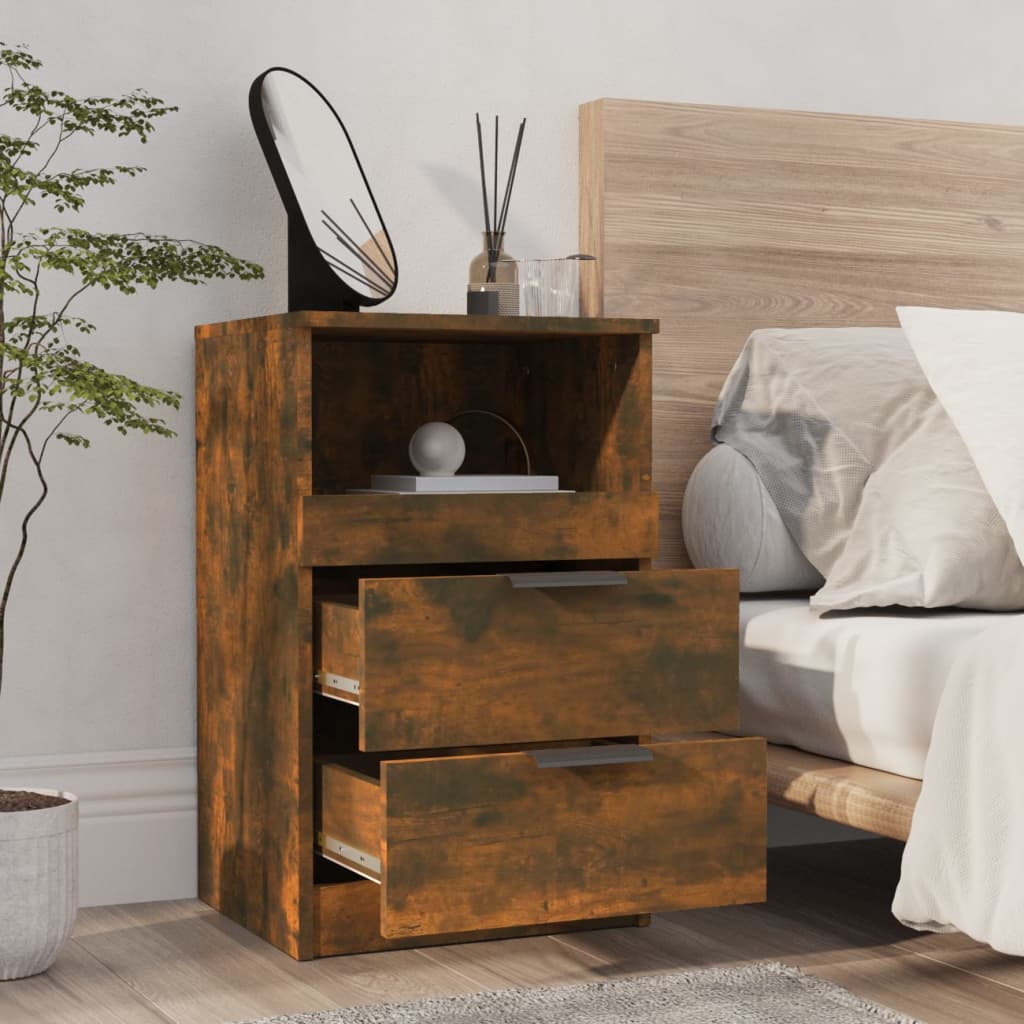 Bedside Cabinets Pcs Engineered Wood