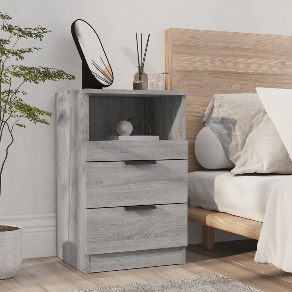 Bedside Cabinets Pcs Engineered Wood