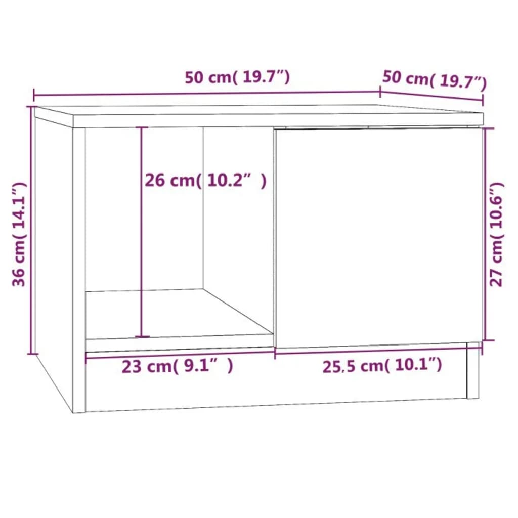 Coffee Table Grey Sonoma 50x50x36 cm Engineered Wood