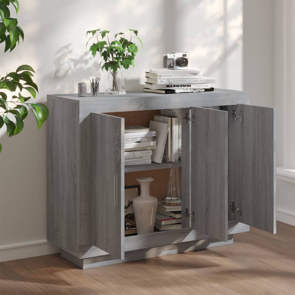 Sideboard Grey Sonoma 92x35x75 cm Engineered Wood