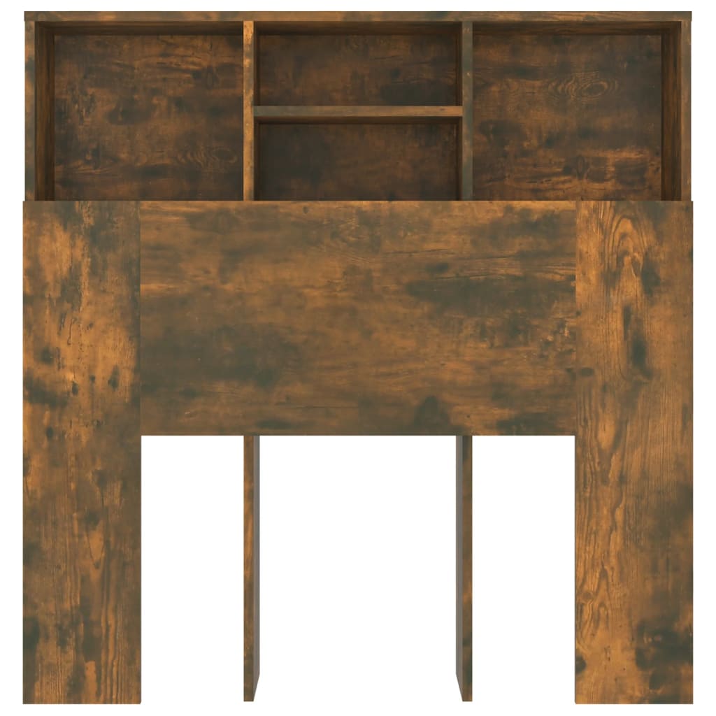 Headboard Cabinet Smoked Oak 100x19x103.5 cm