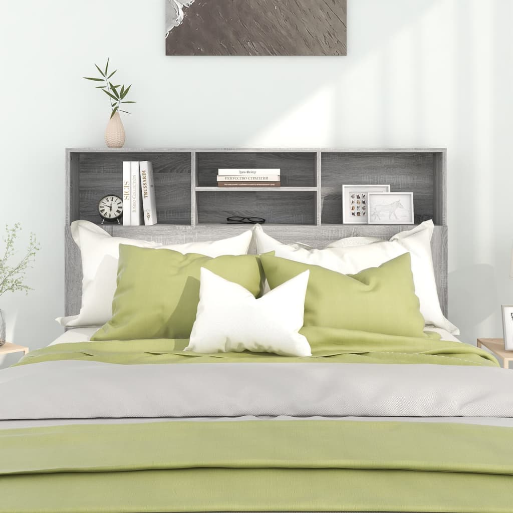 Headboard Cabinet Grey Sonoma 140x19x103.5 cm