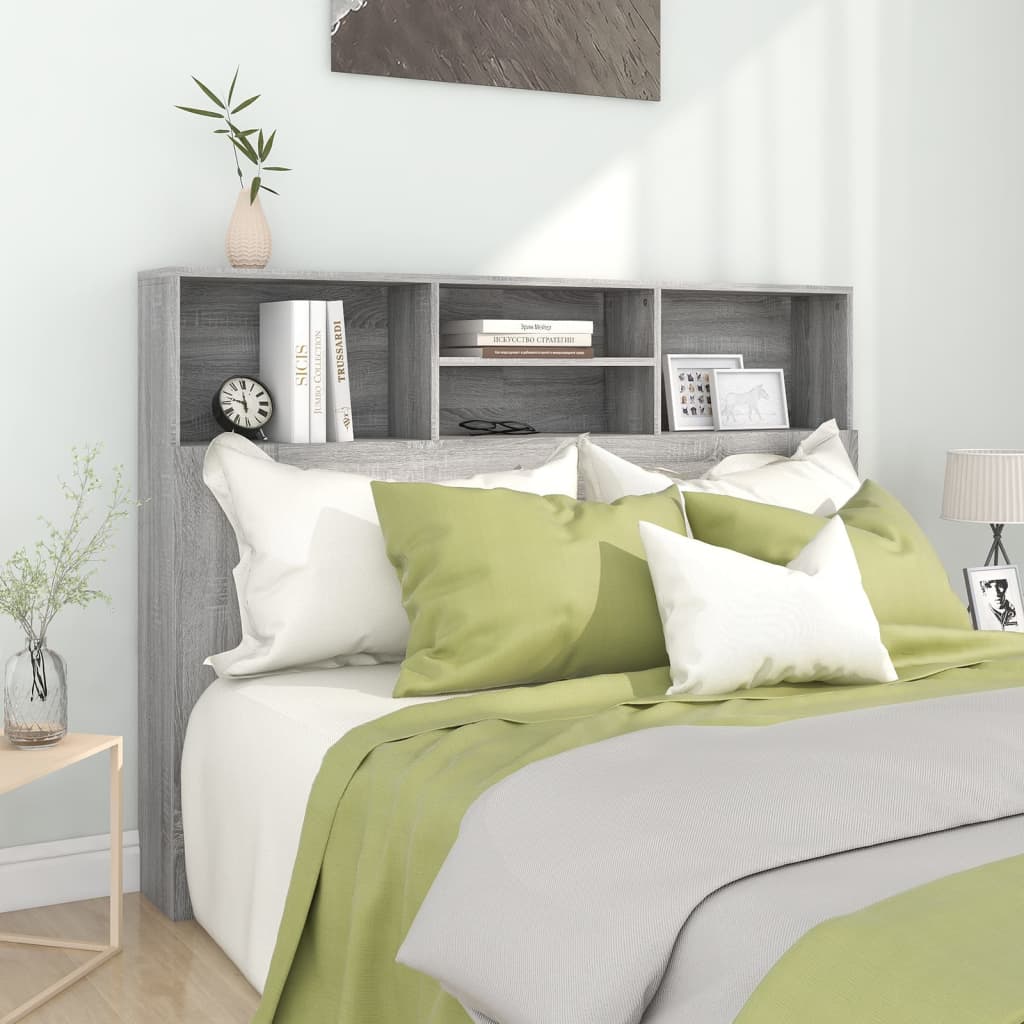 Headboard Cabinet Grey Sonoma 140x19x103.5 cm