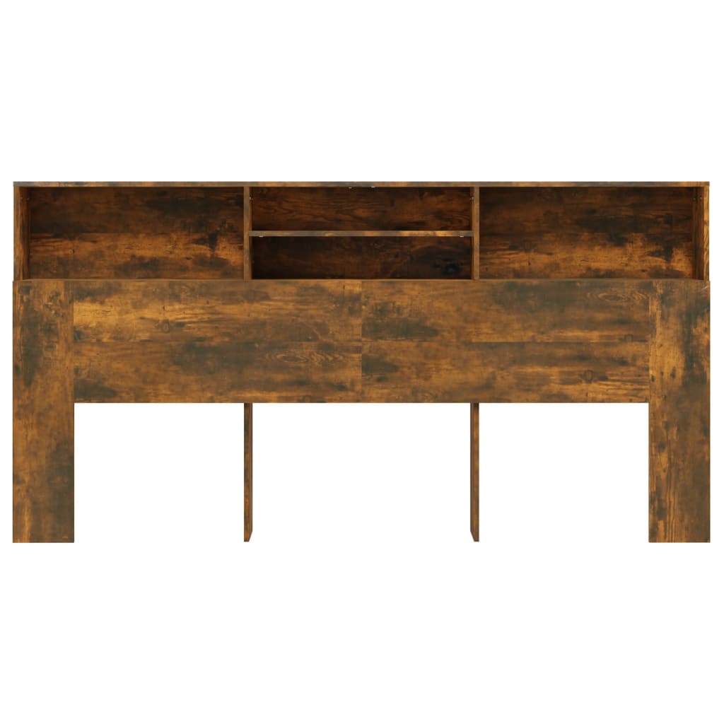 Headboard Cabinet Smoked Oak 200 cm