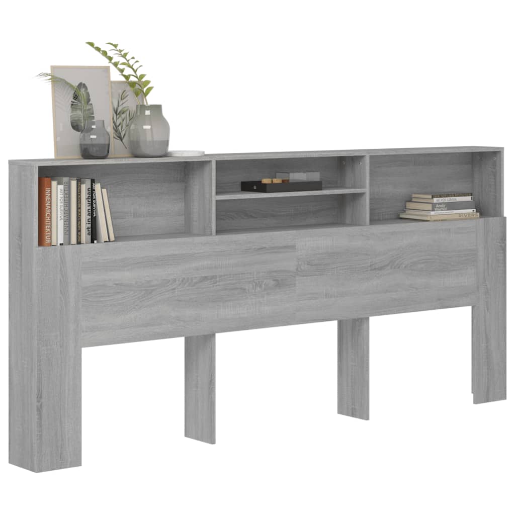 Headboard Cabinet Grey Sonoma 220x19x103.5 cm