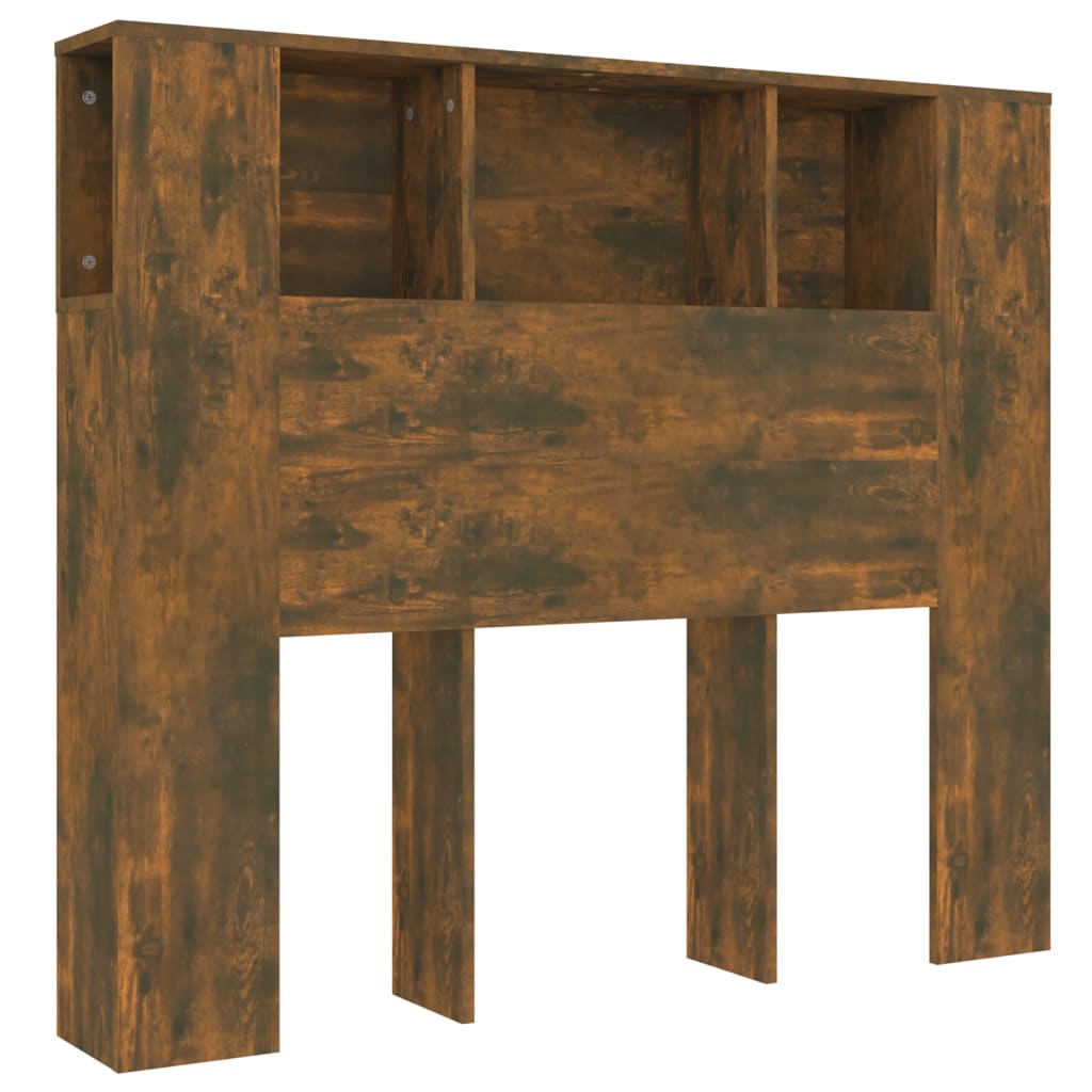 Headboard Cabinet Smoked Oak 120x18.5x102.5 cm