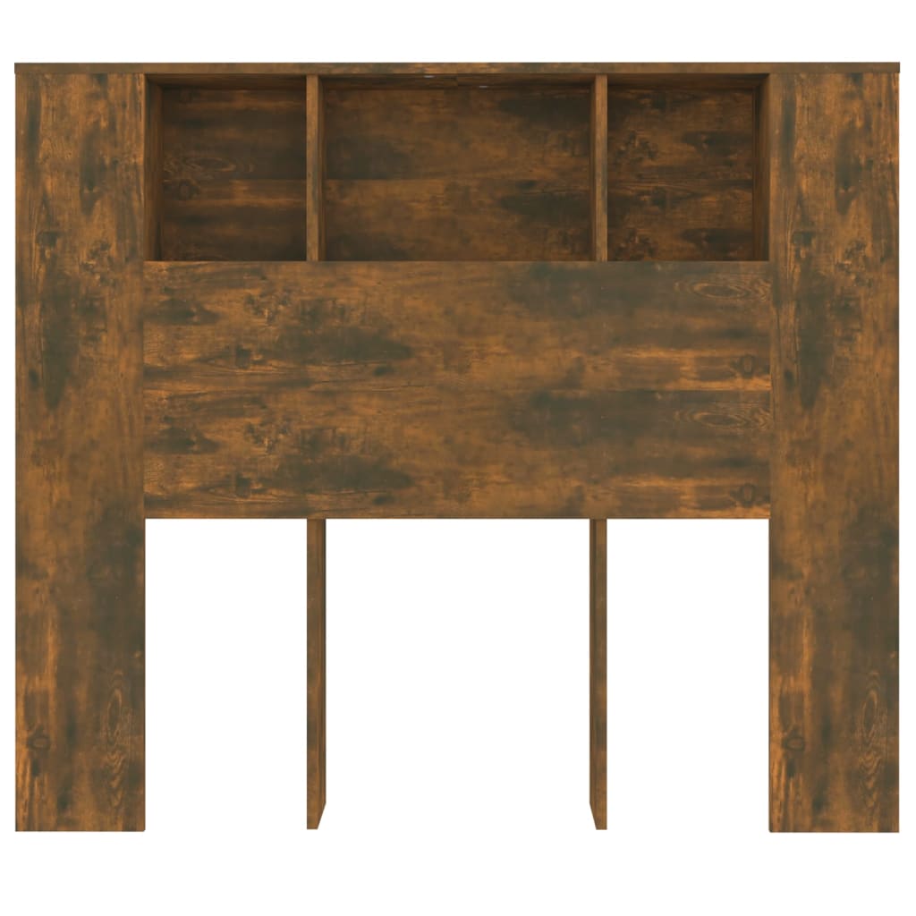 Headboard Cabinet Smoked Oak 120x18.5x102.5 cm