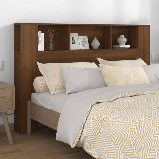 Headboard Cabinet Brown Oak 160x18.5x104.5 cm