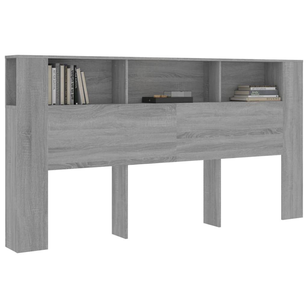 Headboard Cabinet Grey Sonoma 200X18.5X104.5 Cm