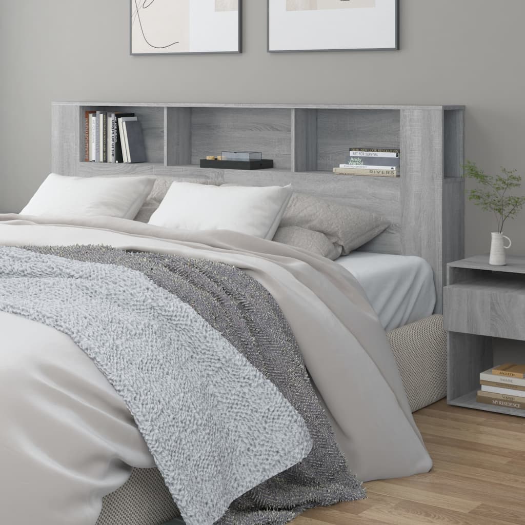 Headboard Cabinet Grey Sonoma 200X18.5X104.5 Cm