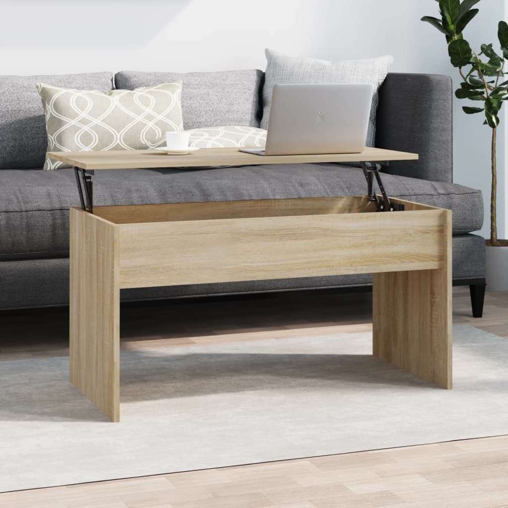 Coffee Table Sonoma Oak 102x50.5x52.5 cm Engineered Wood