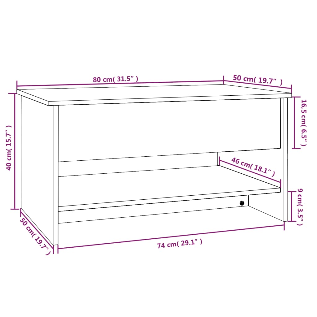 Coffee Table Concrete Grey 80x50x40 cm Engineered Wood