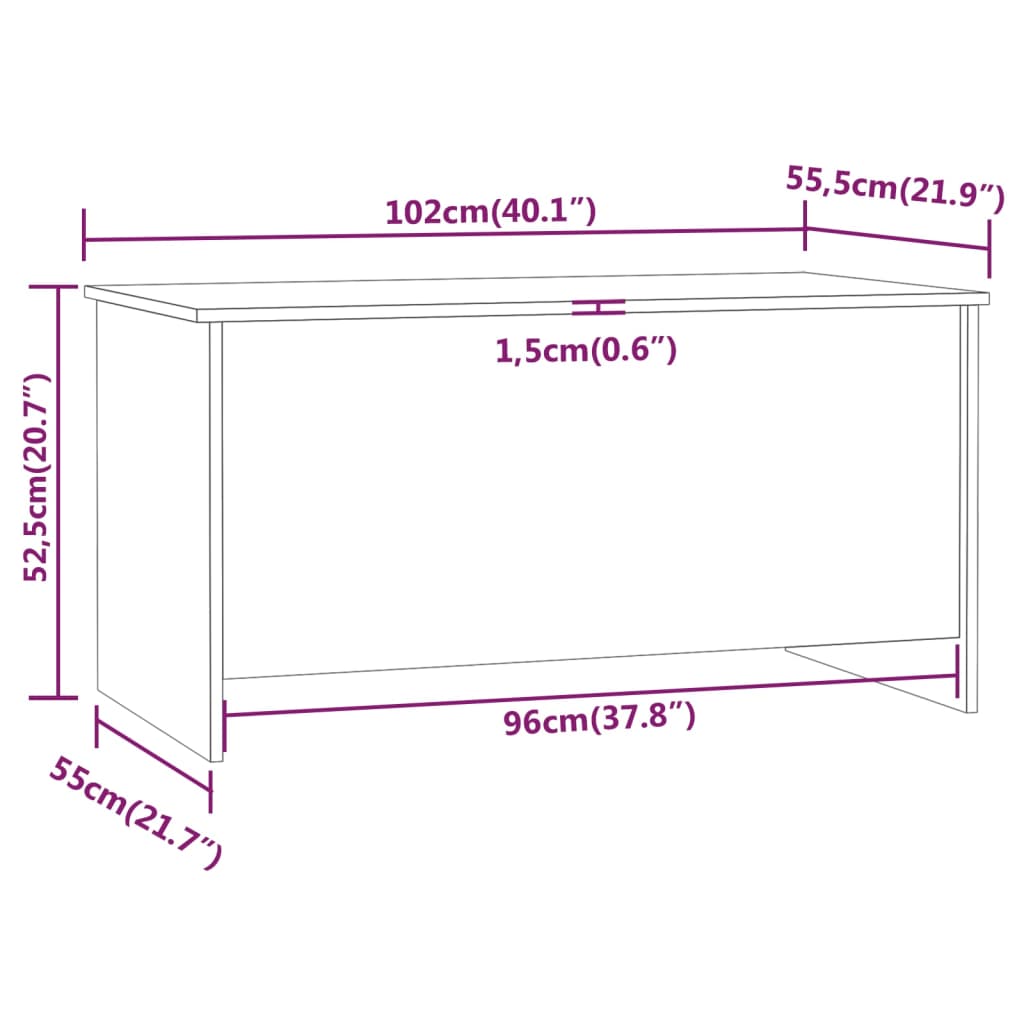 Coffee Table Concrete Grey 102x55.5x52.5 cm Engineered Wood