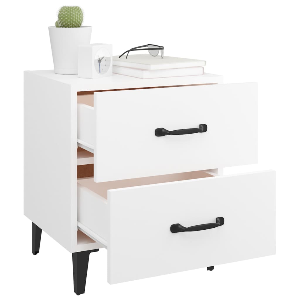 Bedside Cabinet White 40x35x47.5 cm