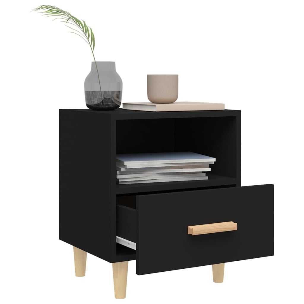 Bedside Cabinet Black 40x35x47 cm