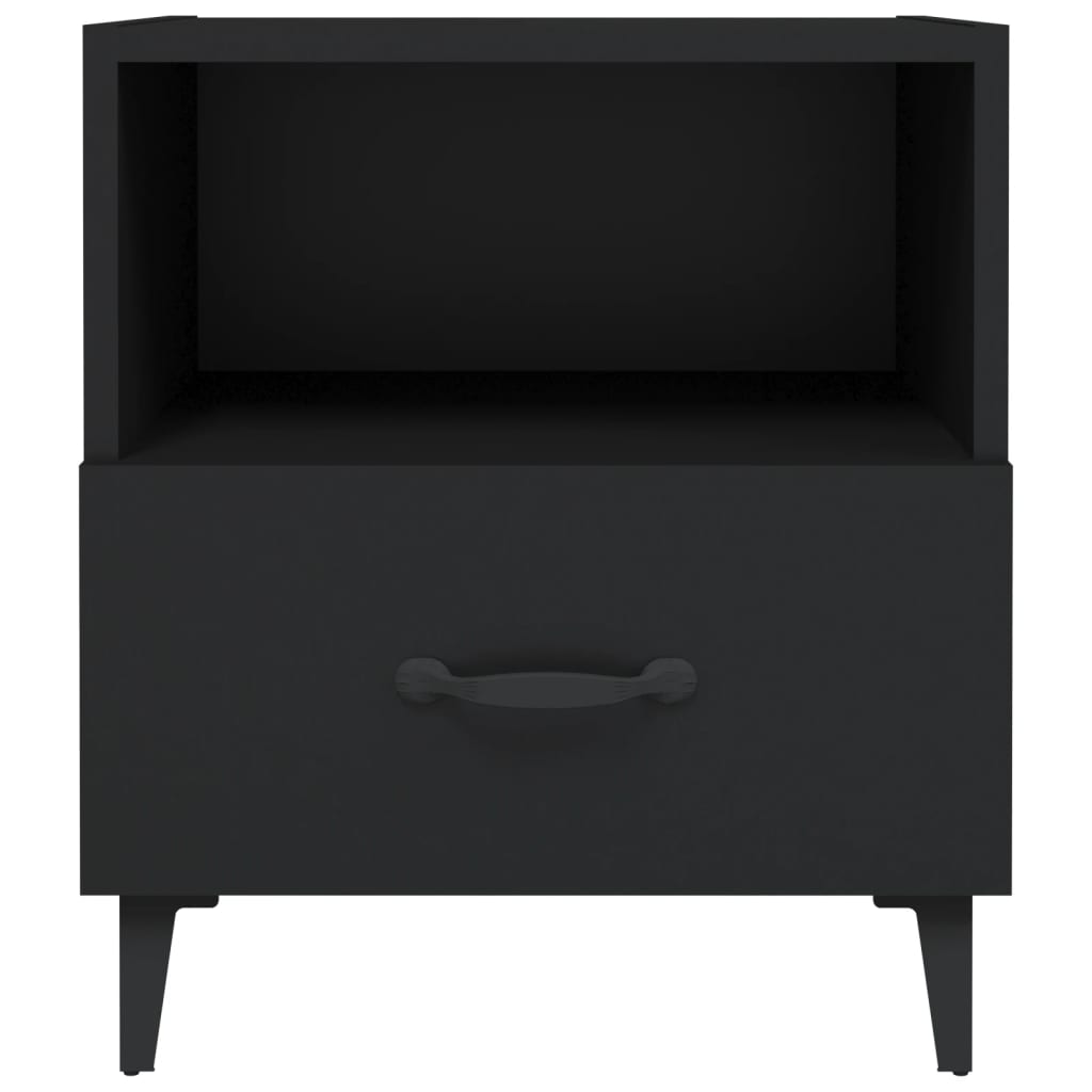 Bedside Cabinets 2 pcs Black Engineered Wood