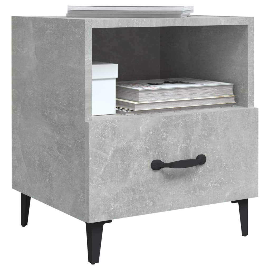 Bedside Cabinets 2 pcs Concrete Grey Engineered Wood