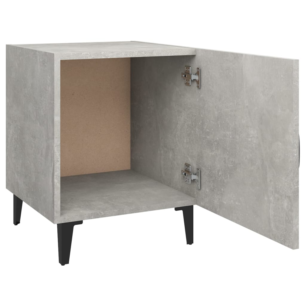 Bedside Cabinet Concrete Grey Engineered Wood