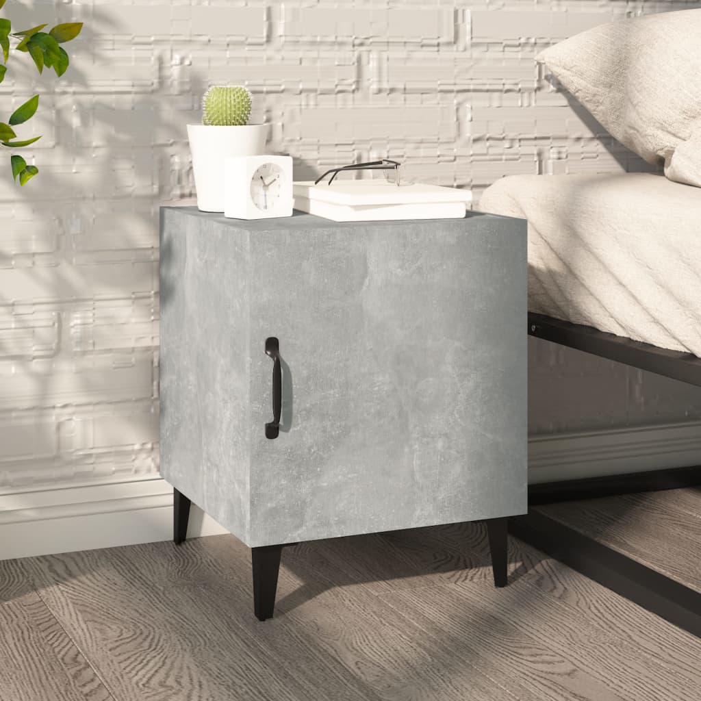 Bedside Cabinet Concrete Grey Engineered Wood