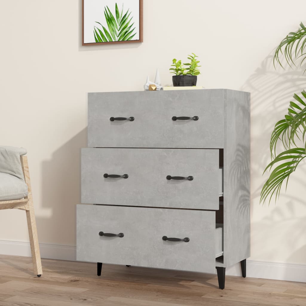 Sideboard Concrete Grey 69.5x34x90 cm Engineered Wood