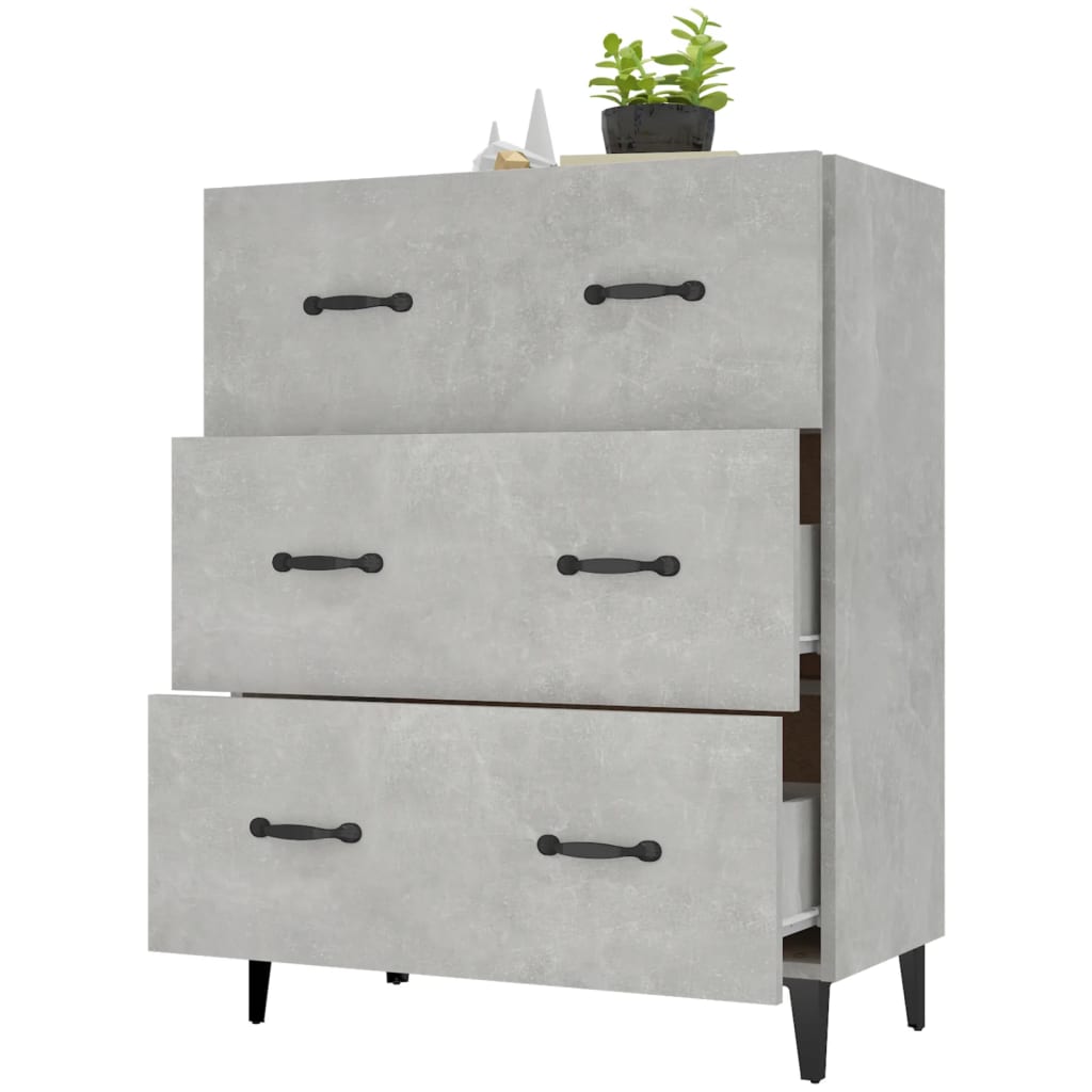 Sideboard Concrete Grey 69.5x34x90 cm Engineered Wood