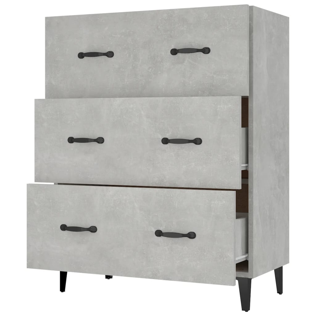 Sideboard Concrete Grey 69.5x34x90 cm Engineered Wood