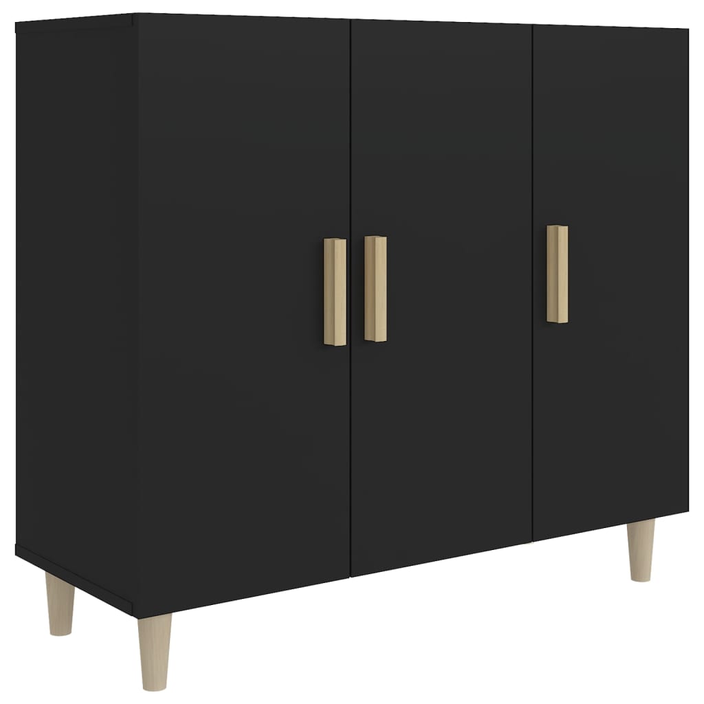 Sideboard Black 90X34X80 Cm Engineered Wood