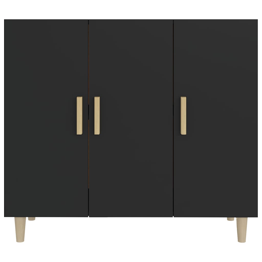 Sideboard Black 90X34X80 Cm Engineered Wood