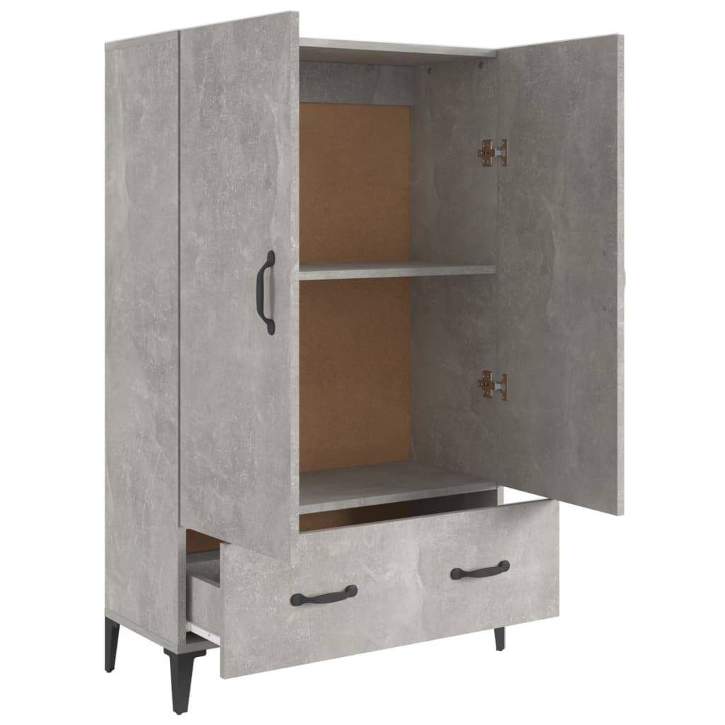 Highboard Concrete Grey 70x31x115 cm Engineered Wood