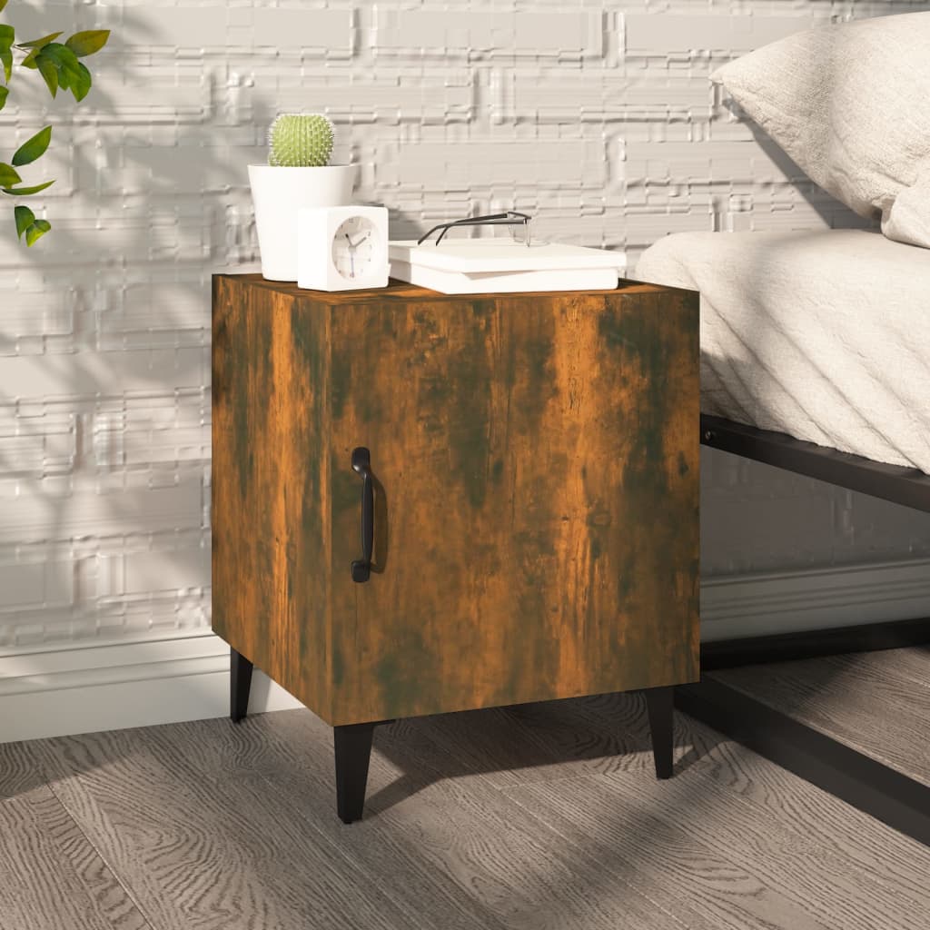 Bedside Cabinets 2 pcs Smoked Oak Engineered Wood