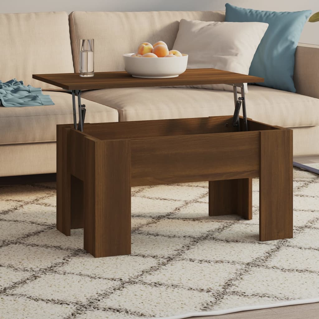 Coffee Table Brown Oak 79x49x41 cm Engineered Wood